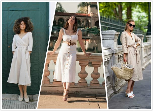 Linen Dresses With Accessories